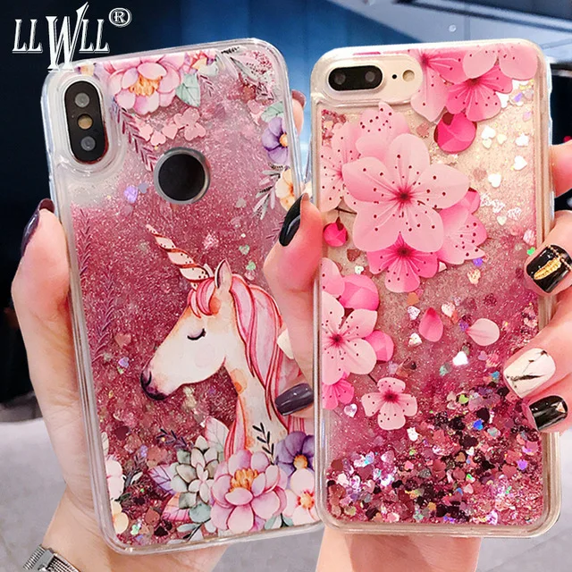Жидкий чехол с единорогом для Huawei P40 Pro Plus P30 P20 Lite 2019 P10 P9 P8 2017 блестящий | Мобильные