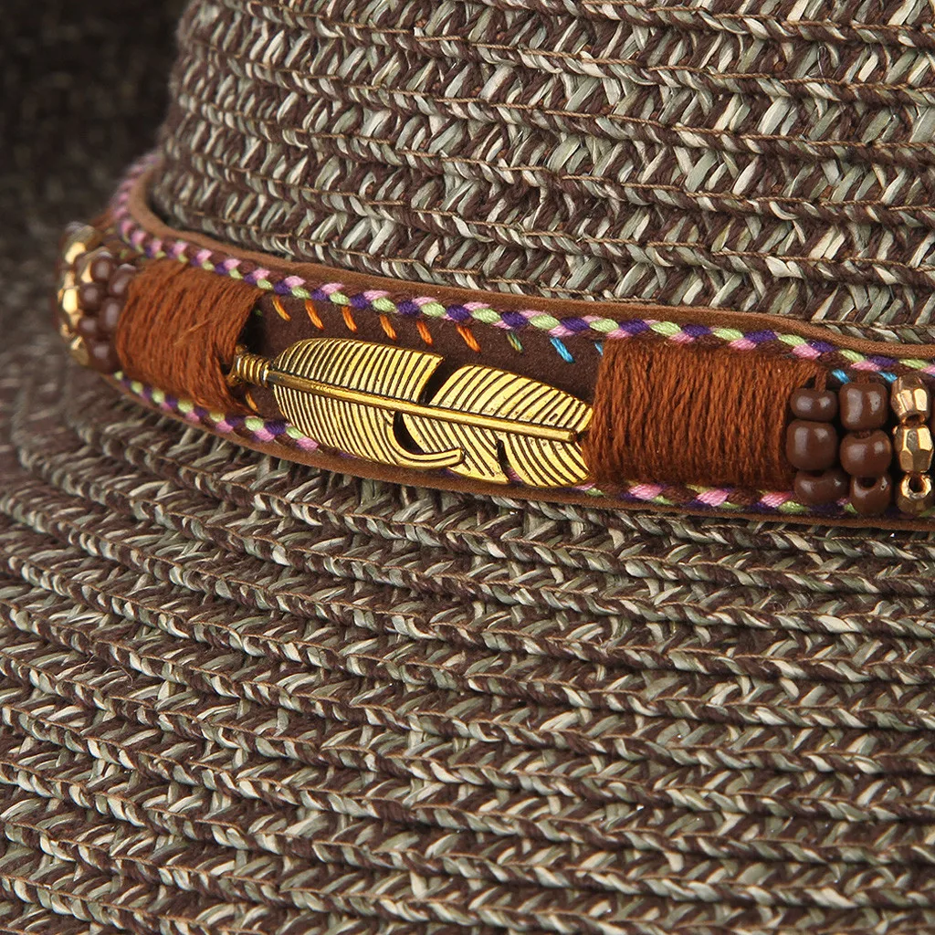 Популярная мужская и женская Ретро ковбойская шляпа для верховой езды с кожаным