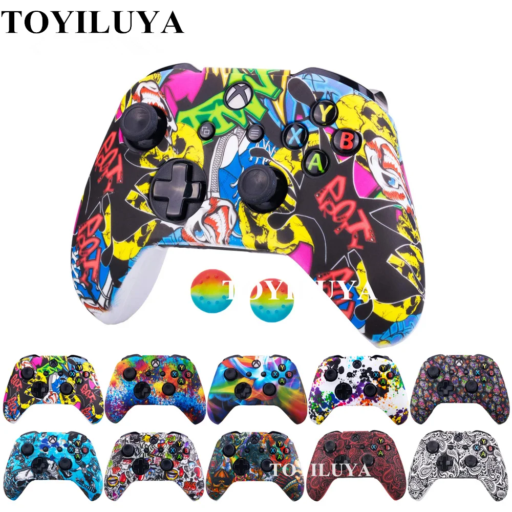 

1PCS Camouflage Silicone Protective Skin Case Rubber Sleeve Cover Thumb Stick Grips for Xbox One S Controller Game Accessories