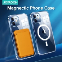 joyroom clear phone case for iphone 12 pro max 12 mini case for wireless charging luxury transparent back pc cover