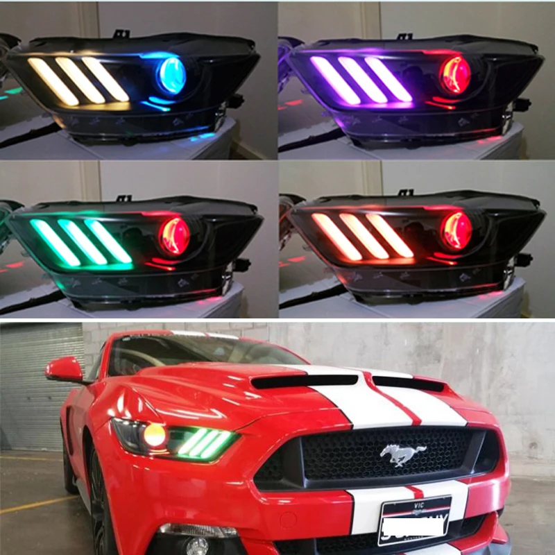 Многоцветная светодиодная плата DRL RGBW комплект освещения для Ford Mustang 2015-2017 гг.