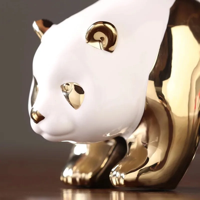 Керамическая Милая Золотая панда ремесла креативный офисный Рабочий стол