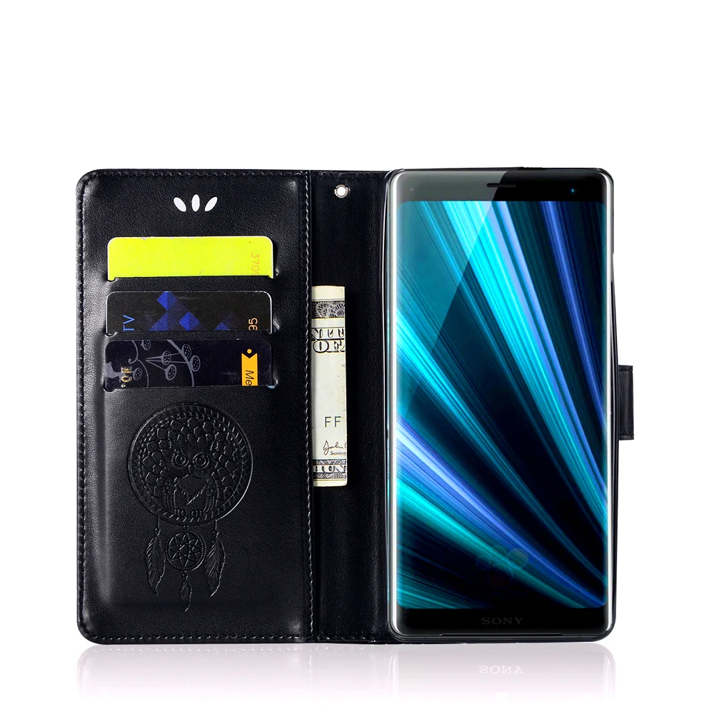 Чехол с рисунком совы для SONY Xperia 1 10 Plus L3 L2 L1 XA XA1 XA2 ULtra XZ3 XZ2 XZ1 Compact premium кожаный чехол