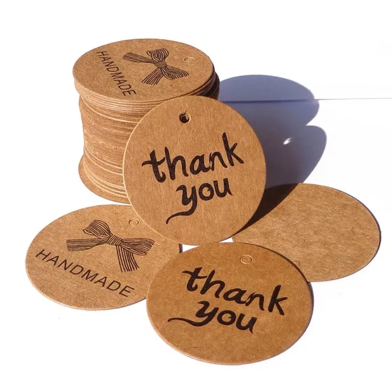 Brown Kraft Paper Label with 20m Jute Twine Birthday Party Wedding Decoration Gifts Baking Crafts Commercial Small Business Gift | Дом и сад