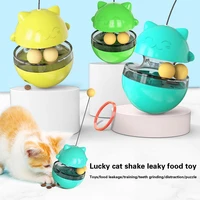 2020 funny pet toy interactive tumbler cat toy leaky food ball funny cat stick toy ball food dispenser iq improve training toy