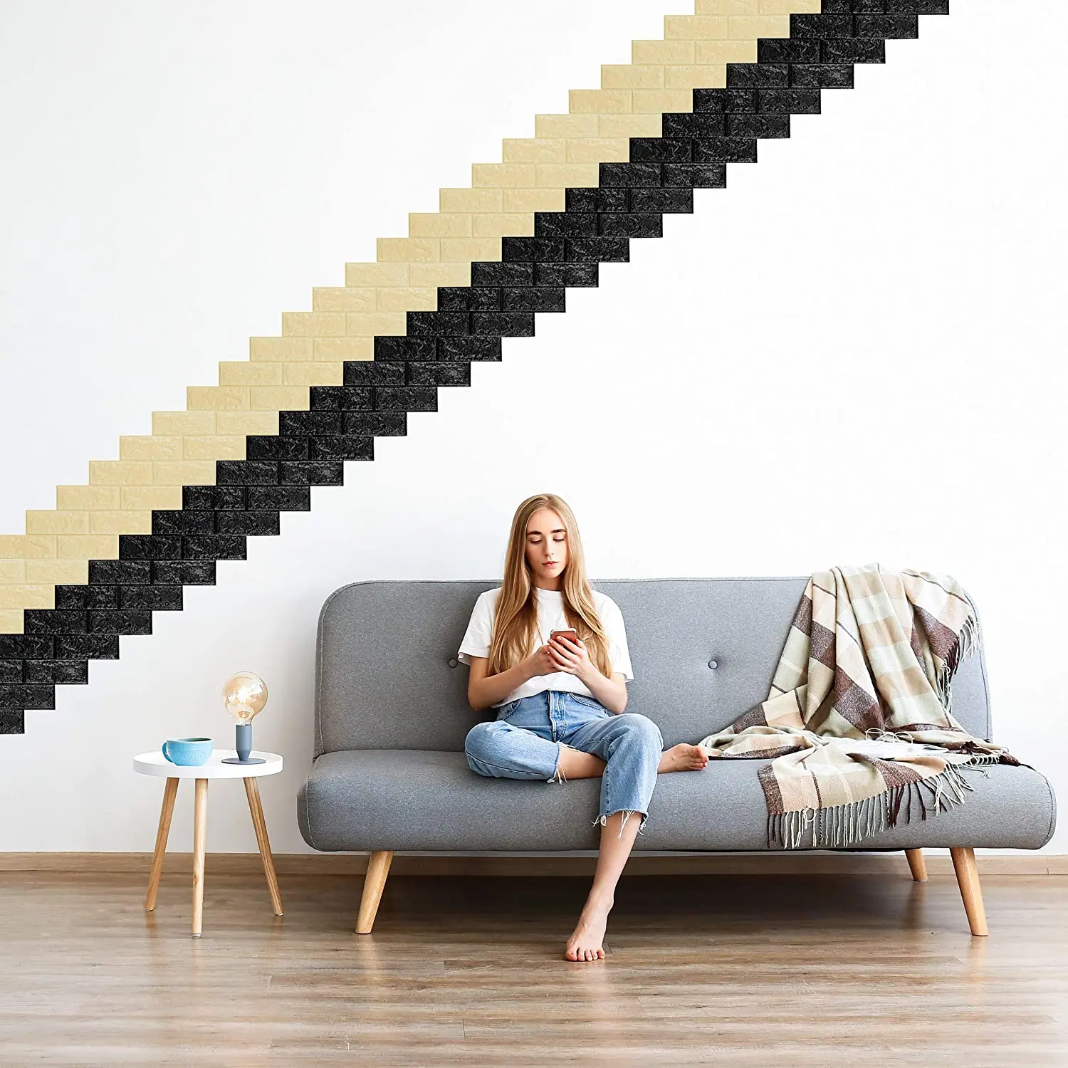 

Самоклеящиеся водонепроницаемые обои с имитацией кирпича для телевизора, 3D обои, настенные Стикеры, обои для гостиной, Декоративные Настен...