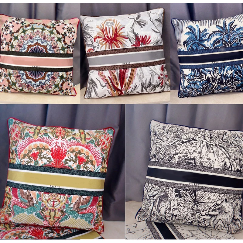 Модный чехол для подушки Diphylleia с вышивкой Роскошный на поясницу Шикарный декор |