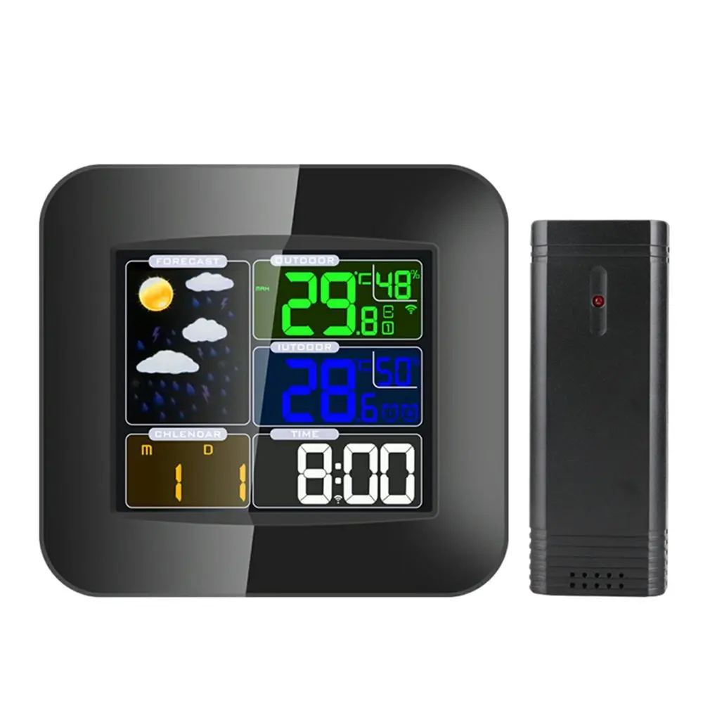 

Multifunction Digital Weather Station LCD Alarm Clock Indoor Outdoor Weather Forecast Barometer Thermometer Hygrometer