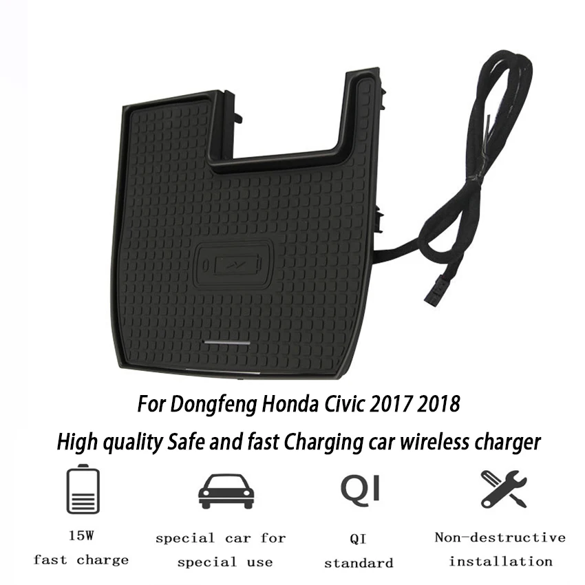 

Специальное высококачественное беспроводное зарядное устройство для Honda Civic 2017, 2018, 2019, автомобильное беспроводное зарядное устройство для ...