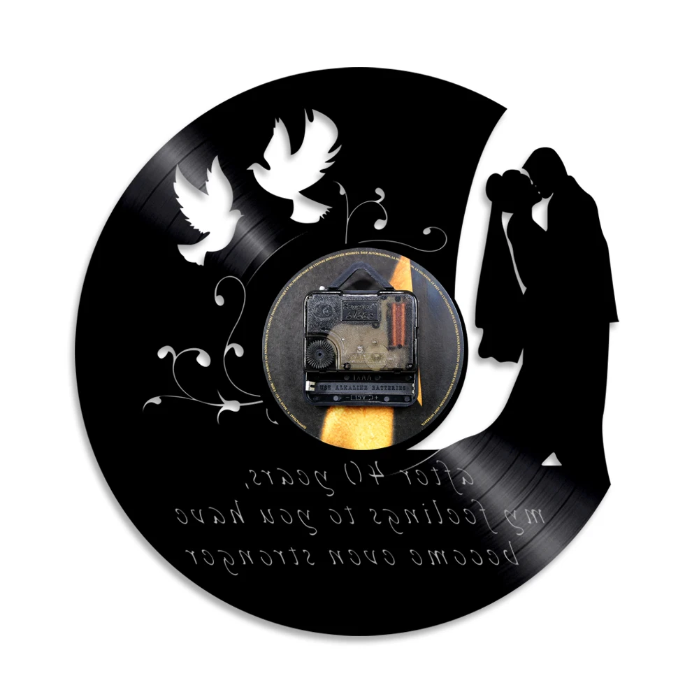 Персонализированные настенные часы на заказ виниловые для записи свадьбу