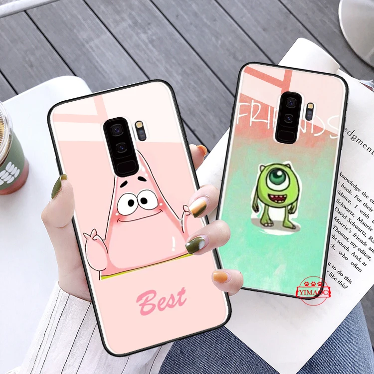 Лучшие Друзья Девушки пара Стекло чехол для samsung S7 край S8 S9 S10 плюс S10E Note 8 9 10 A10 A30 A40