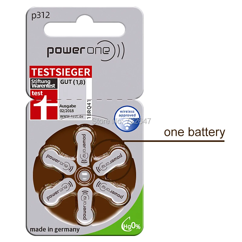 30 шт. Powerone батарейки для слуховых аппаратов p312 / 312 a312 pr41 кВт в слуховые аппараты