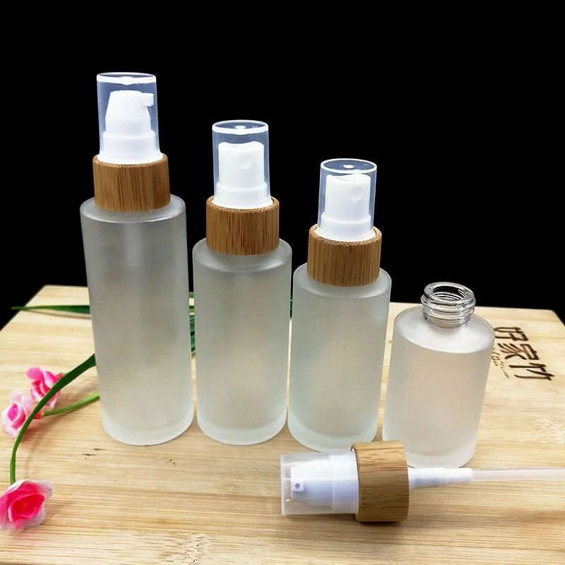 50 шт. эмульсионная бутылка для крема с деревянной бамбуковой