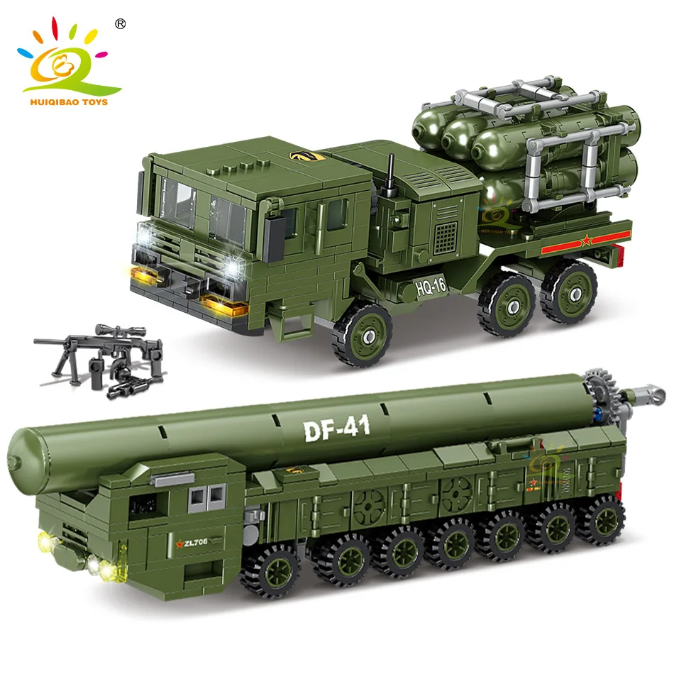 HUIQIBAO военный автомобиль строительные блоки модель самолета танк корабль