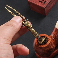 classic 90mm brass carving deer pipe pressing rod grinding cigarette press multifunctional cigarette tobacco pipes accessories