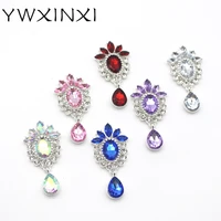 ywxinxi 10pcs new exquisite and shiny alloy rhinestone flat brooch accessories romantic wedding hair ornament decoration
