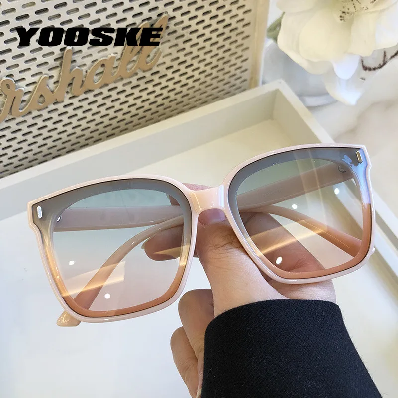 

YOOSKE Brand Vintage Square Sunglasses Men Women Oversized Sunglass Woman Retro Black Sun Glasses Shades Goggle UV400