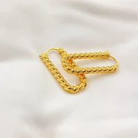 vintage geometric gold plated earclip spiral braided rope earrings ins women fashion jewelry wedding earrings gifts