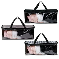 dvd book pvc storage bag dustproof waterproof cd holder portable transparent clothes organizer with zipper carrying handle