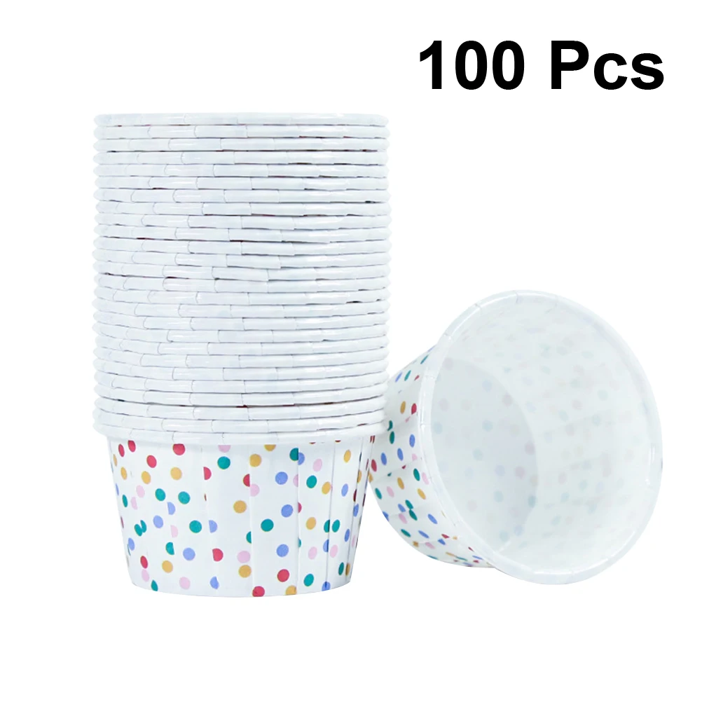 100 шт. бумажные стаканчики для мороженого Одноразовая чашка торта десертные чаши