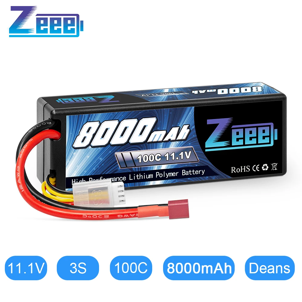 Батарея Zeee Lipo 11 1 В 8000 мАч 100C 3S батарея с разъемом Deans для радиоуправляемого