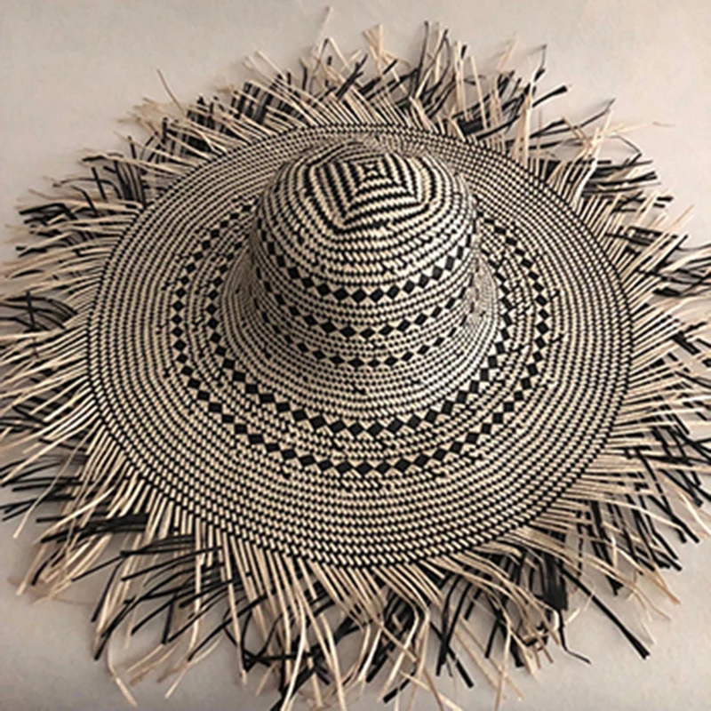 ZJBECHAHMU повседневные однотонные винтажные соломенные шляпы для женщин летние