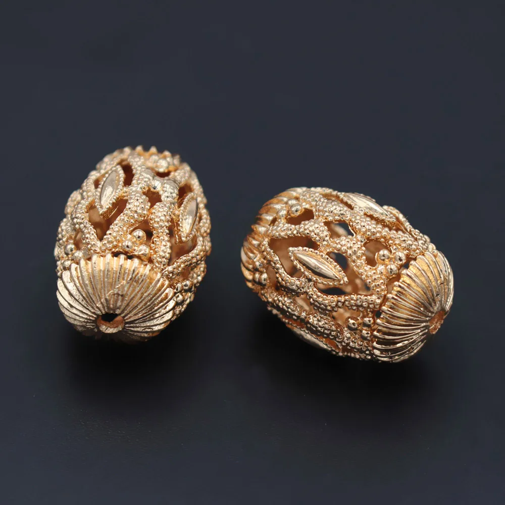 

10 шт. нигерийские полые металлические бусины Дубаи золотые бусины для творчества, фурнитура, аксессуары для мужчин и женщин, Свадебный комплект ювелирных изделий