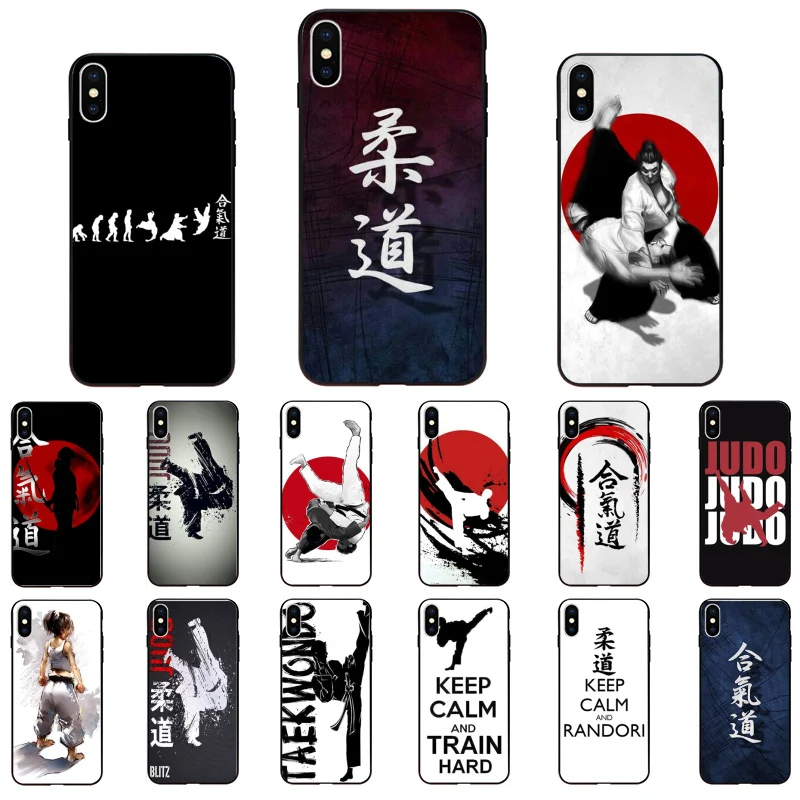

Japan aikido Judo Taekwondo Phone Case for iphone 13 12 11 Pro Max Case For iPhone 12mini XS MAX X XR SE2 8 7 PlusCase