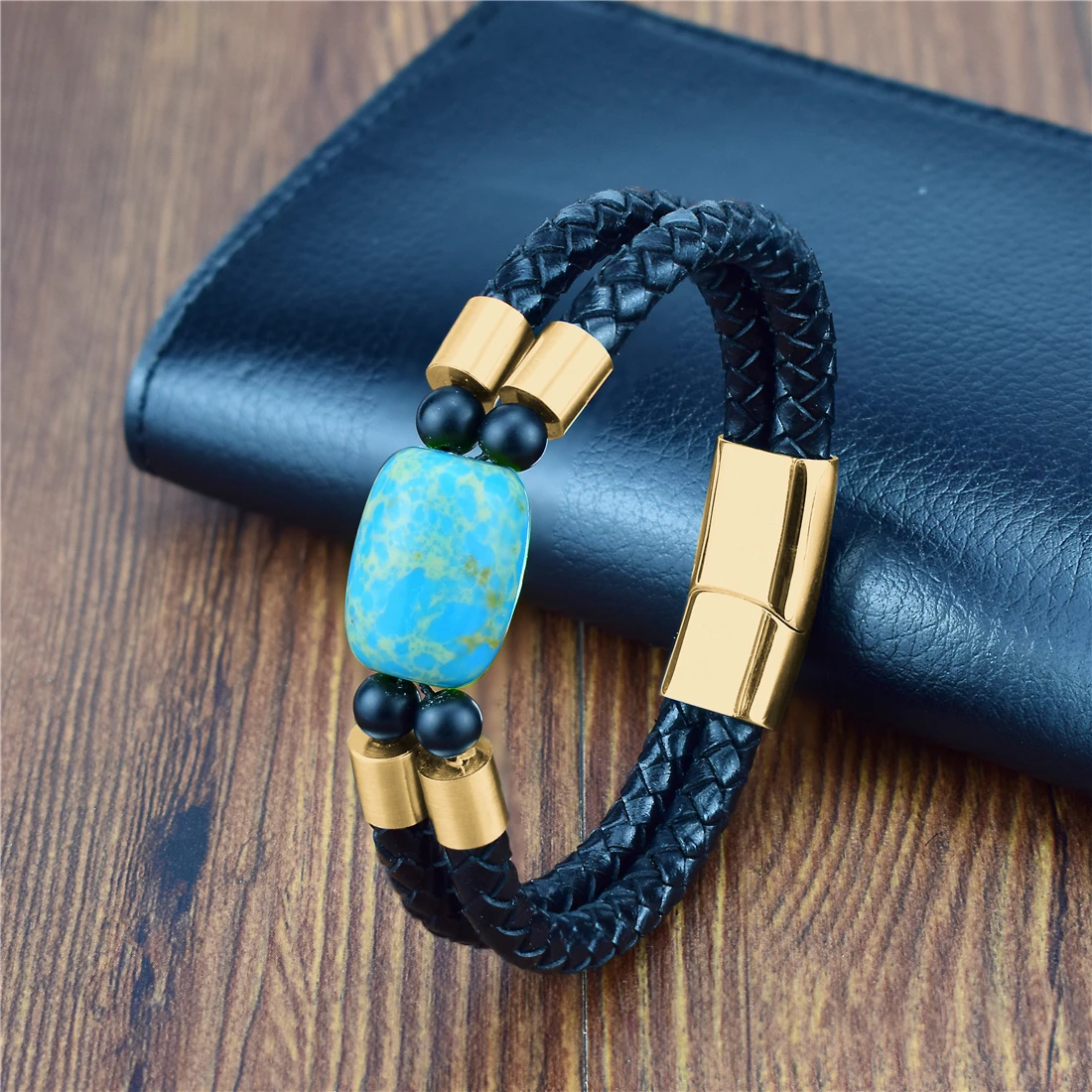 Уникальные Смешанные Позолоченные камни очаровательные браслеты ручная работа