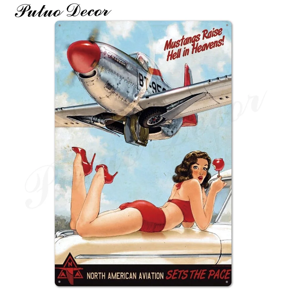 TH3450 Pin Up Girl Оловянная табличка металлическая винтажная Сексуальная металлическая вывеска Настенный декор для бара паба клуба человек пещера значки в стиле ретро металлическая живопись - Цвет: TH3450