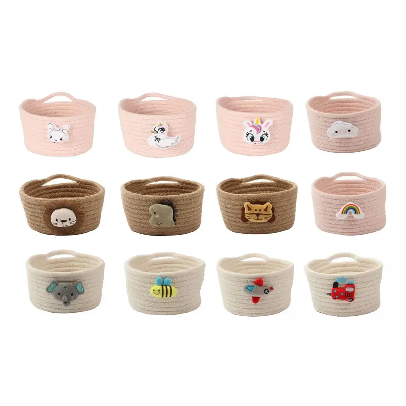 

Storage Basket Accessories receive Desktop Cosmetics Snacks Sundries Round Hand-woven Baskets Nordic Style hone organization