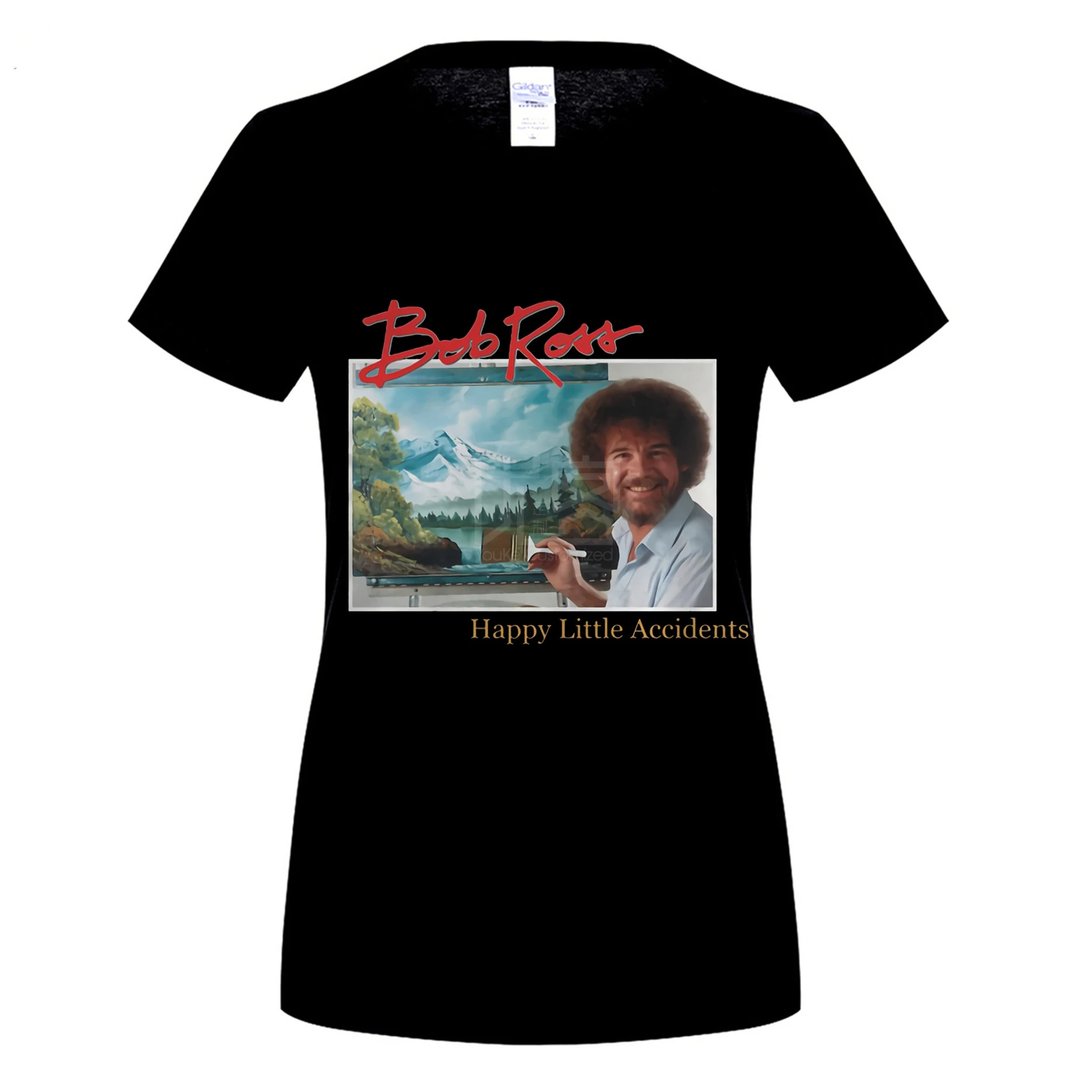 Футболка с принтом Счастливый маленький несчастный случай Bob Ross 90s|Мужские