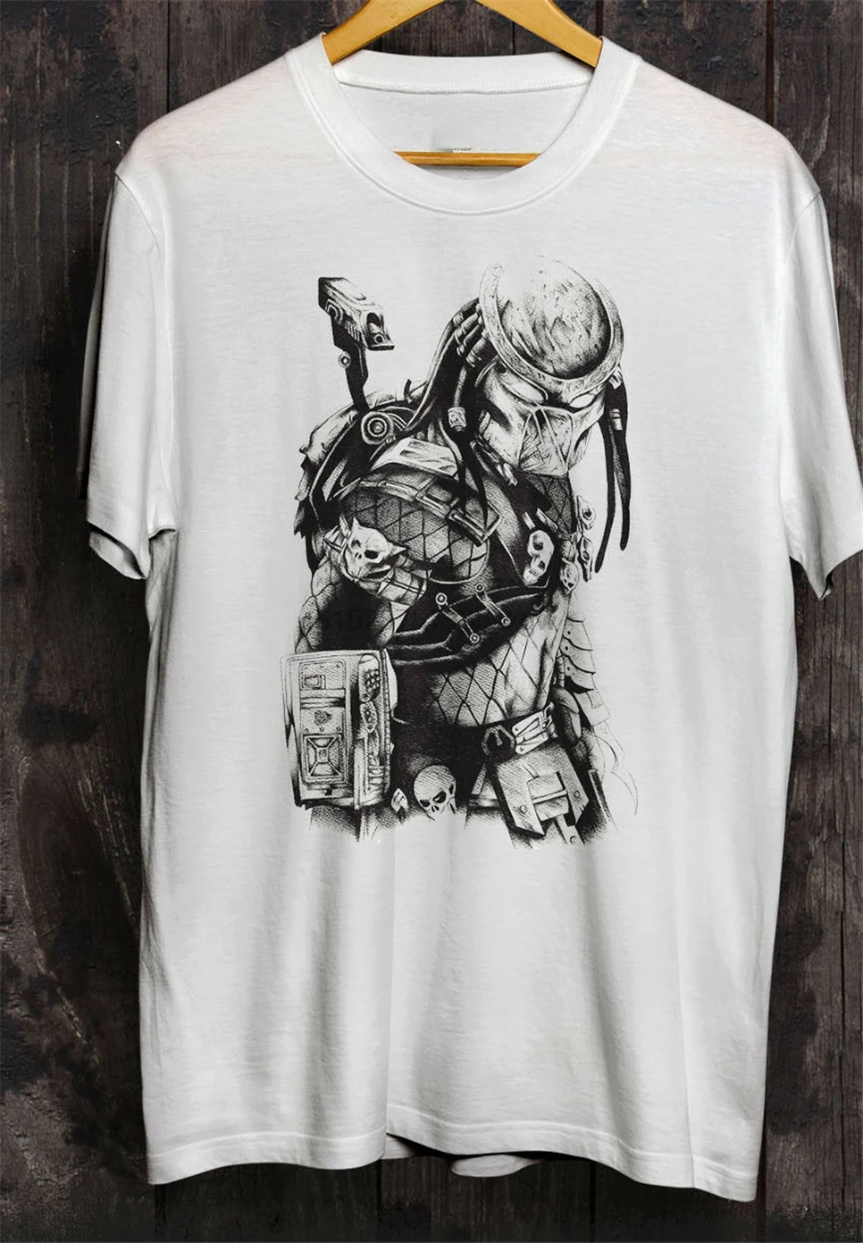 Футболка Alien Vs Predator рисунок Арнольда Шварценеггера охота на научную фантастику