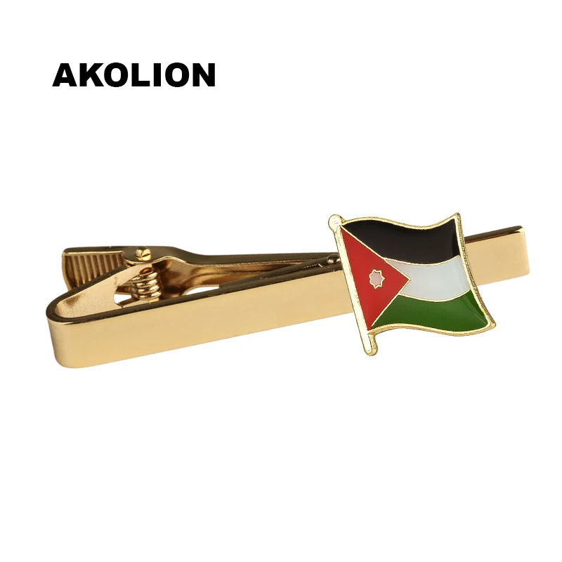 Классический металлический зажим для галстука с итальянским флагом Золотой