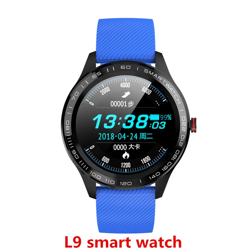 L9 blue gum L8 Смарт часы, L9 Смарт часы es, мужские IP68 Водонепроницаемый пульсометр Шагомер Секундомер Bluetooth Фото спортивные фитнес часы PK L5 - Цвет: L9 blue gum