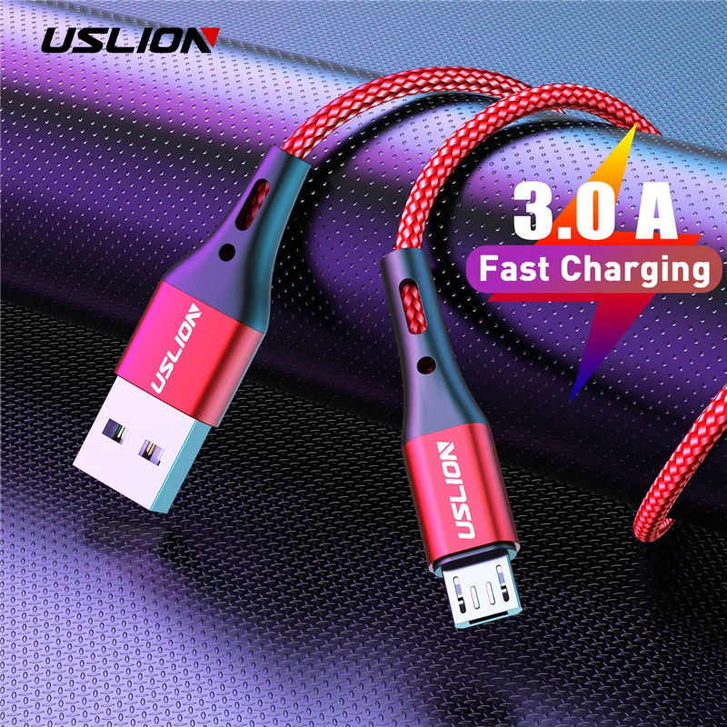 Кабель Micro USB USLION 3A для быстрой зарядки Xiaomi Redmi Note 5 Pro зарядное устройство