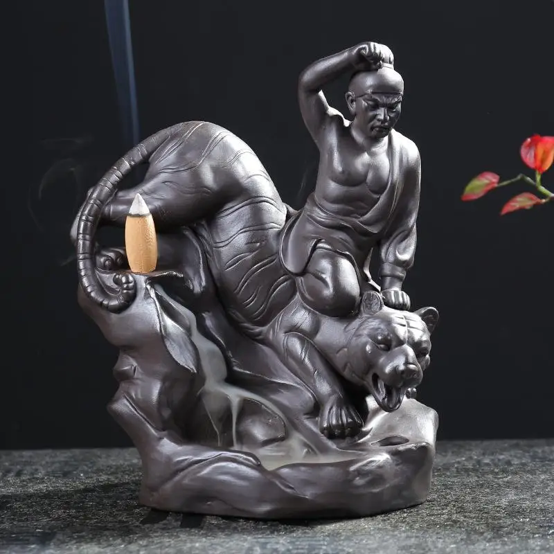 

Incense Burner Ceramic Craft Backward Incense Burner Wu Song Dahu Qixi Magpie Bridge Incense Burner Decoration Home Ornament