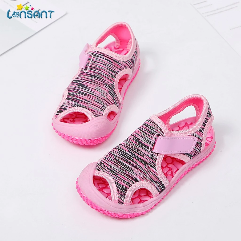 Летние детские сандалии для мальчиков и девочек пляжные с мягкой подошвой