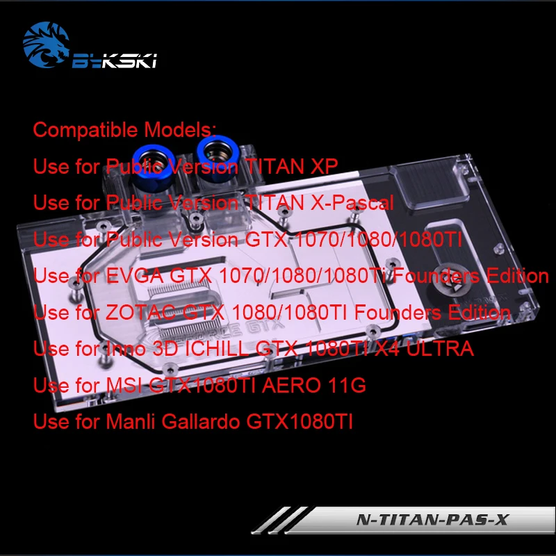 Кулер для графического процессора Bykski N-TITAN-PAS-X видеокарты GTX TITAN X-Pascal/xp gtx 1080TI 1080 1070