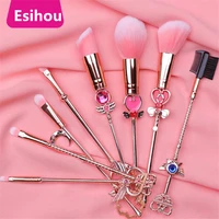 hot new cardcaptor sakura cosplay cosmetic brush 8 accessories props pink lady women girl cartoon makeup beauty tool fancy gift