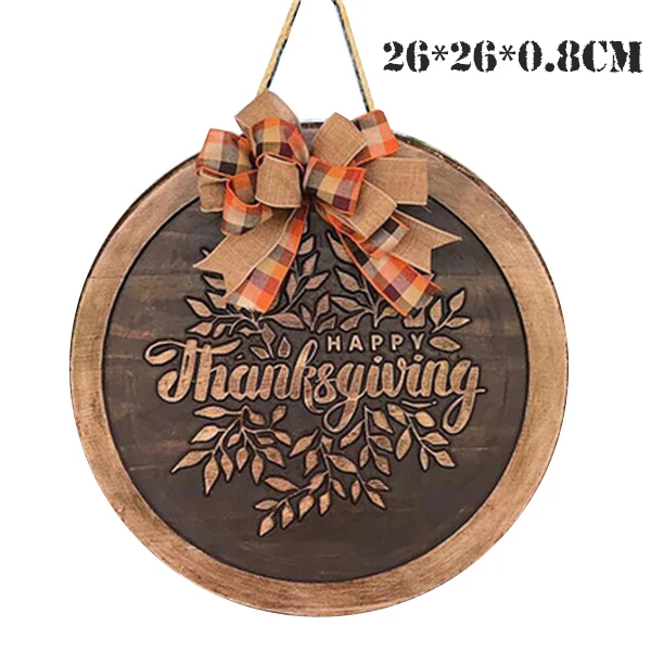 Деревянный резной дверной знак деревенский осенний подвесной орнамент