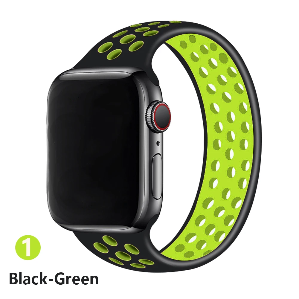 

Solo Loop strap For Apple Watch Band 44mm 40mm 38mm 42mm Breathable silicone Elastic Belt bracelet band iWatch Series 3 4 5 SE 6