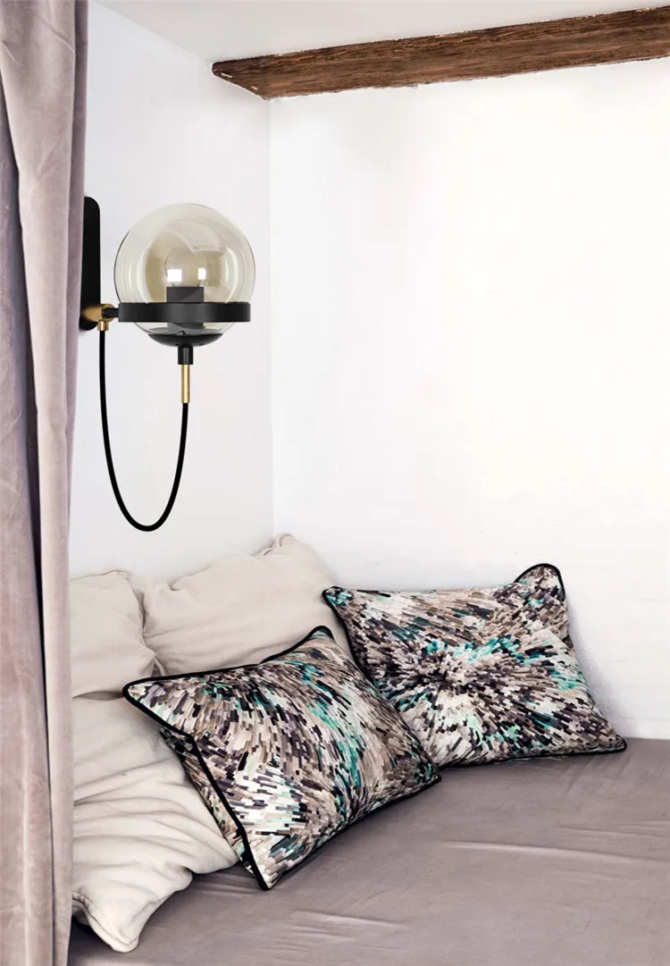 Lustra lampa скандинавский винтажный светодиодный настенный светильник со стеклянным