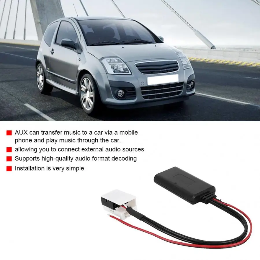 12Pin Bluetooth модуль Беспроводной Радио стерео кабель AUX адаптер подходит для Citroen C2 C3 C4 C4 C6 C8 для peugeot 207 307 308 407