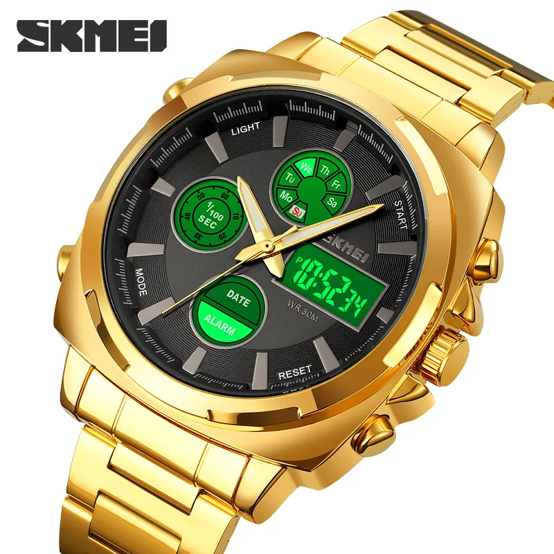 

Men’s Watches Top Luxury Brand SKMEI Analog Watch Men Stainless Steel Waterproof Quartz Wristwatch Date reloj hombre montre