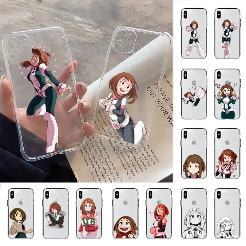 

YNDFCNB Ochaco Uraraka My Hero Academia Phone Case for iphone 13 11 12 pro XS MAX 8 7 6 6S Plus X 5S SE 2020 XR cover