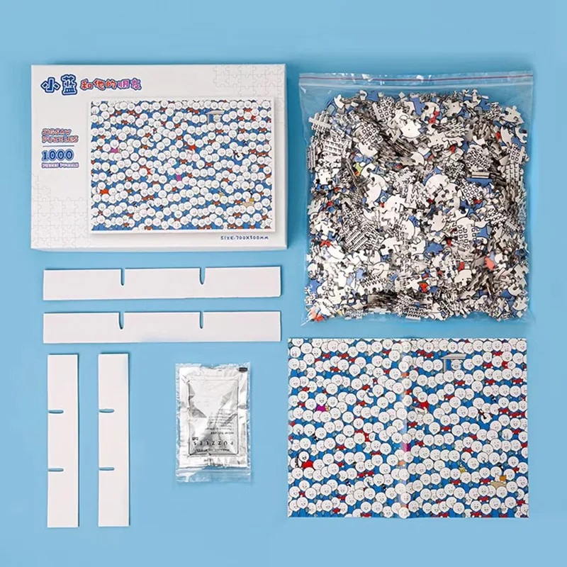 DIY маленькая синяя головоломка тысячи штук хитрых игрушек с Бобиной креативная