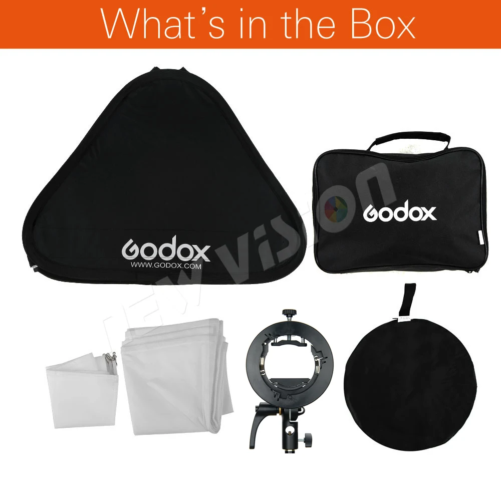 Godox S2 Speedlite Flash Holder Bracket+ Softbox with Bowens Mount for Canon Nikin Godox V1 TT685 V860II AD200 AD400PRO Flash