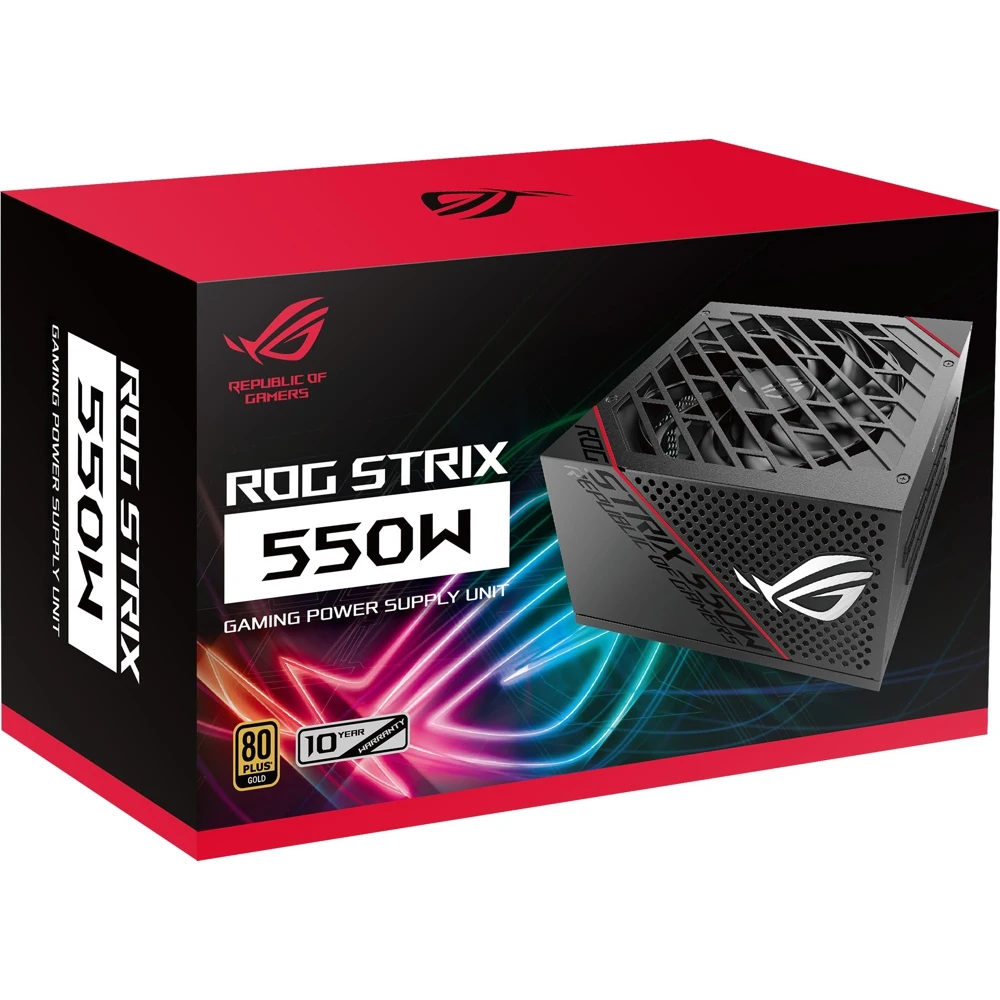 Gaming power supply unit for pc ASUS ROG STRIX 550G 90YE00A2-B0NA00 550W ATX12V 2.4 8x SATA 2x PCI-E CPU backlight 80 PLUS Gold |