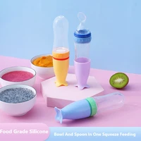 90ml silicone soft head rice cereal spoon squeeze feeding spoon squeezing feeding bottle pp newborn training rice spoons utensil